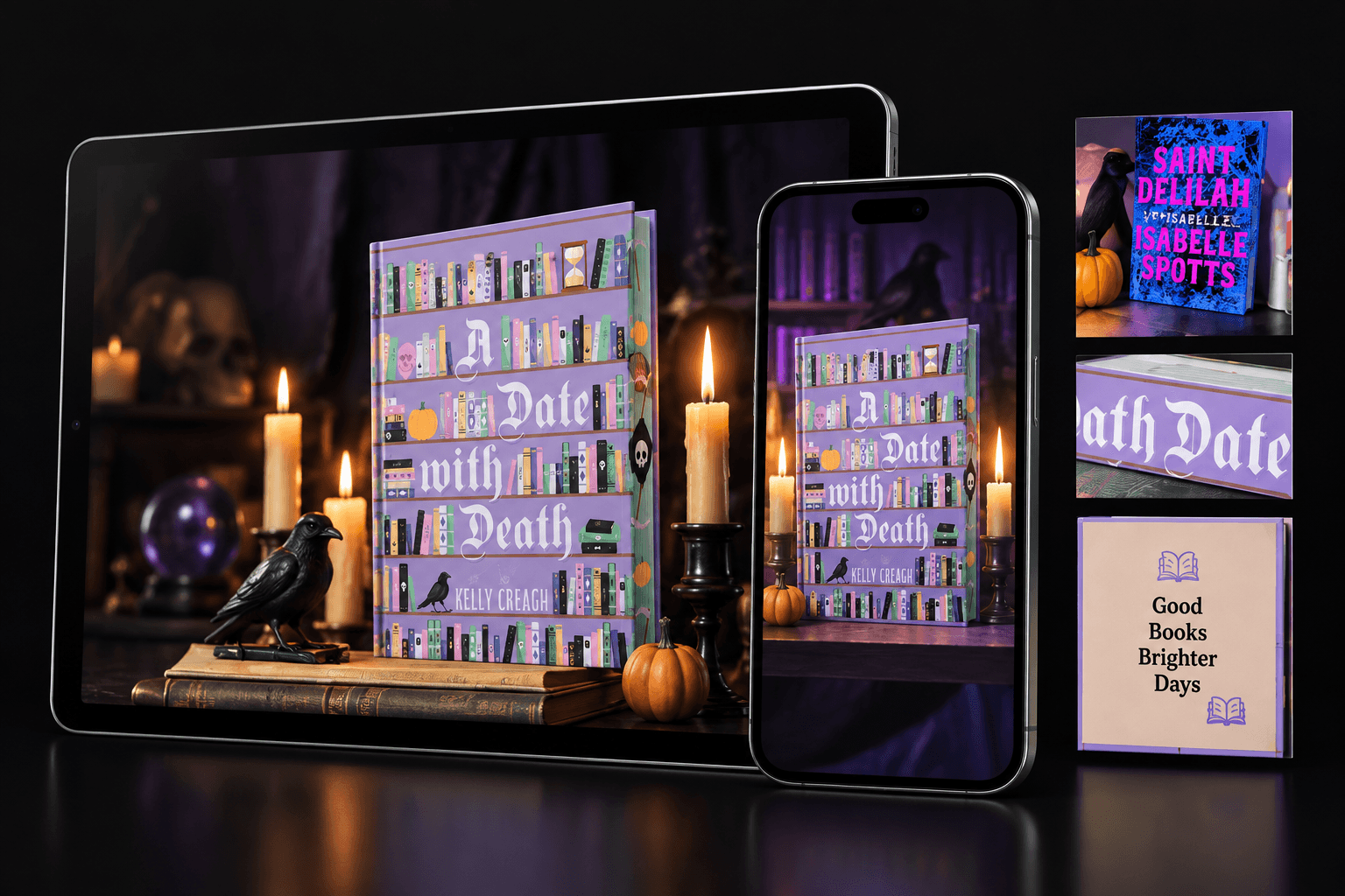 Once Upon a Book Club campaign artwork presented on tablet and phone devices